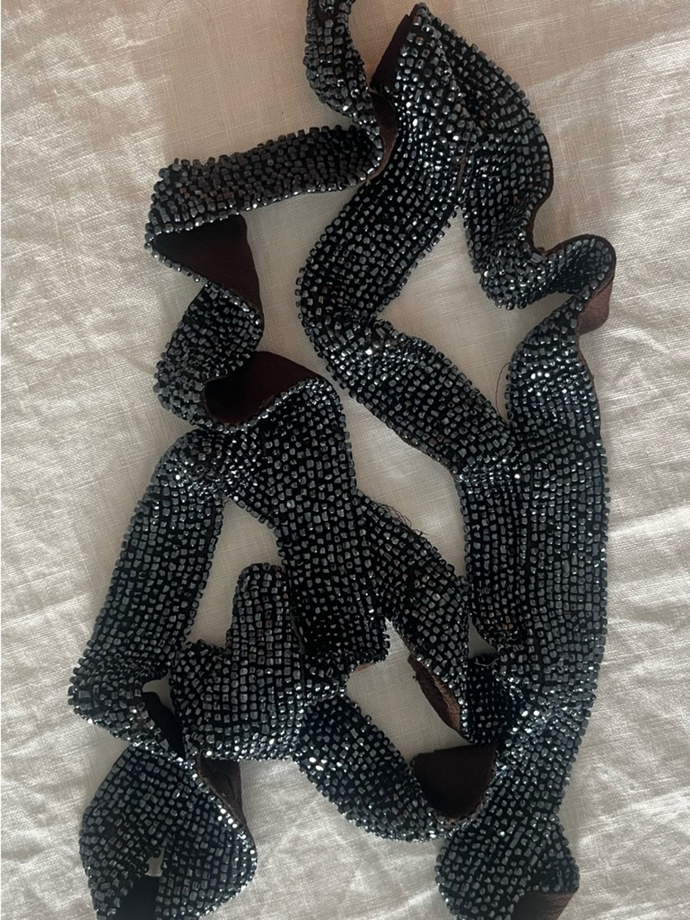 Black iridescent Ribbon Belt - Women's Accessory